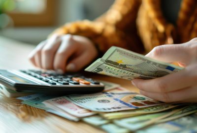 portrait-woman-surrounded-by-money